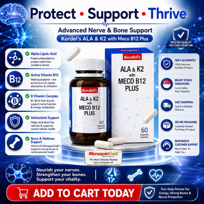 Kordel’s ALA & K2 with Meco B12 Plus | Nerve Pain, Bone & Heart Health Support