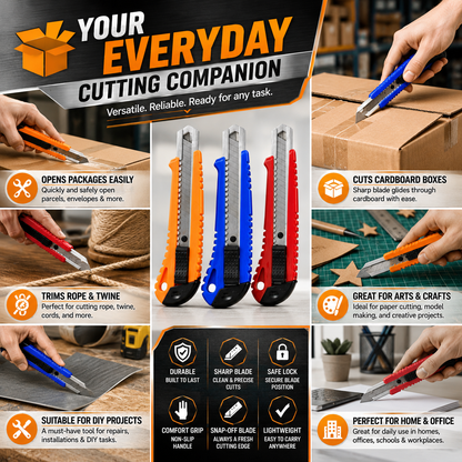 RC-223 Cutter Knife | Heavy Duty Utility Cutter | Snap-Off Blade | Multi-Purpose Cutting Tool