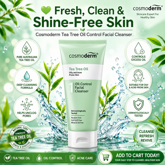 Cosmoderm Tea Tree Oil Control Facial Cleanser 125ml – For Oily & Acne Skin