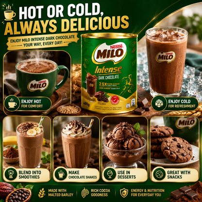 Nestlé Milo Intense Dark Chocolate 400g | 2.5X More Cocoa, Less Sugar