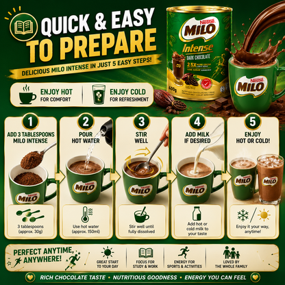 Nestlé Milo Intense Dark Chocolate 400g | 2.5X More Cocoa, Less Sugar