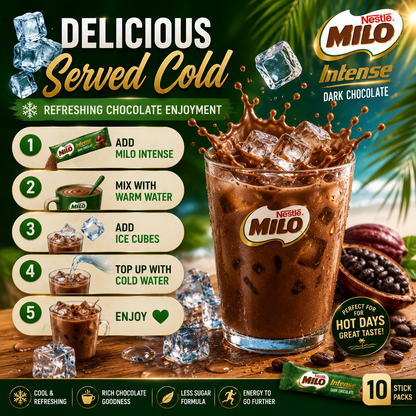 Nestle Milo Intense Dark Chocolate 2.5X More Cocoa Less Sugar Nutritious Malt
