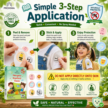 Mosquito Repellent Patch | No DEET | Baby-Friendly | Long-Lasting (24 Patches)