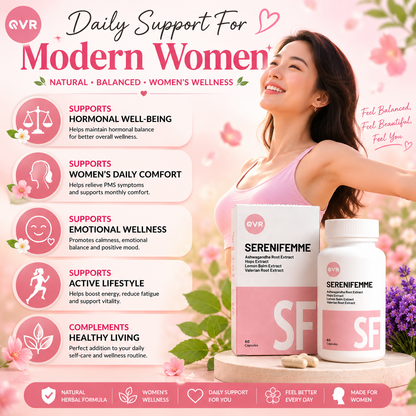 QVR SERENIFEMME Capsules 60s | Hormonal Balance & Women’s Well-Being