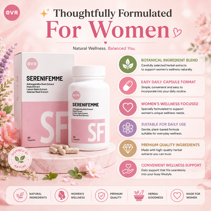 QVR SERENIFEMME Capsules 60s | Hormonal Balance & Women’s Well-Being