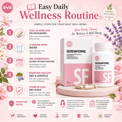 QVR SERENIFEMME Capsules 60s | Hormonal Balance & Women’s Well-Being