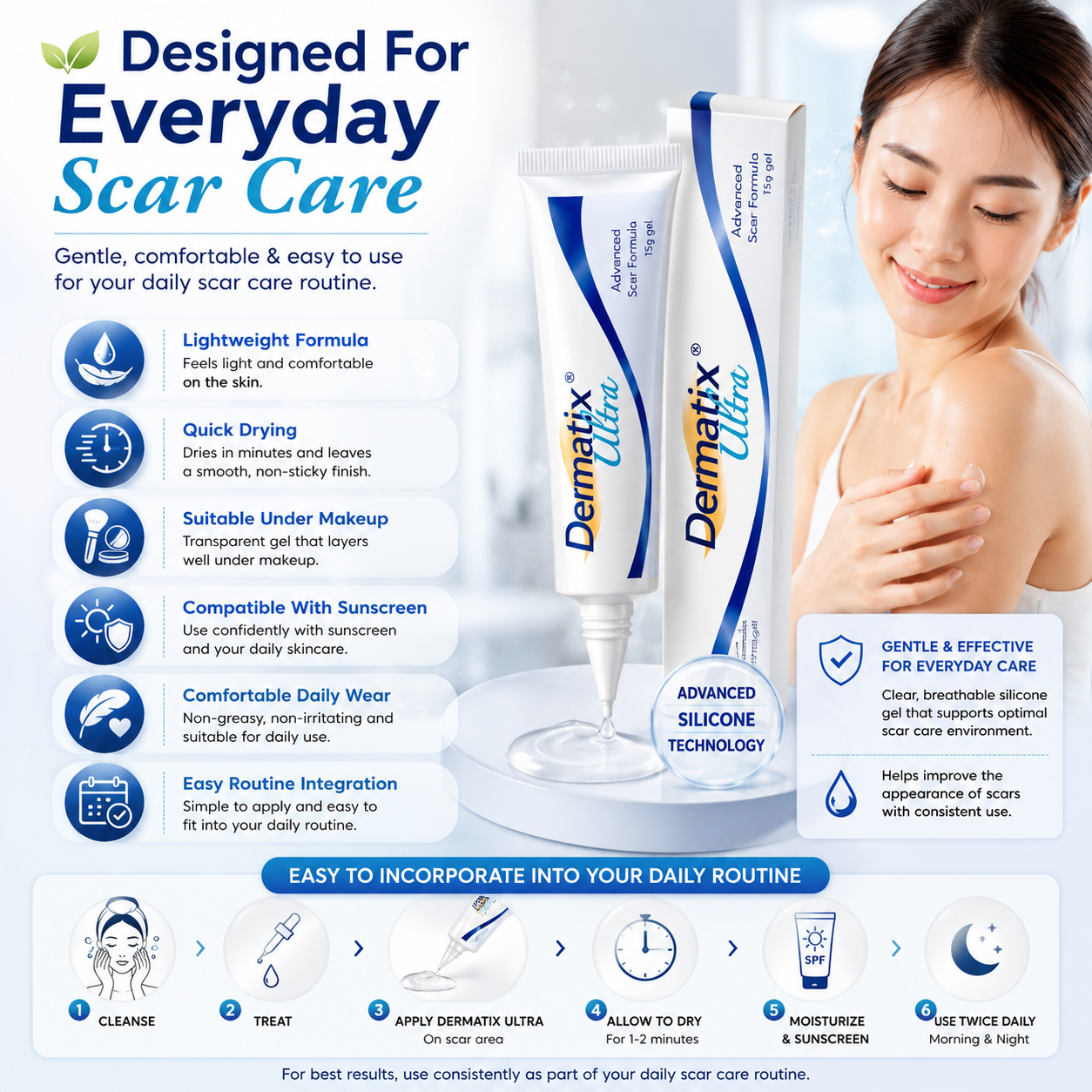 Dermatix Ultra Advanced Scar Formula Gel | Reduce Deep & Post-surgery Scars