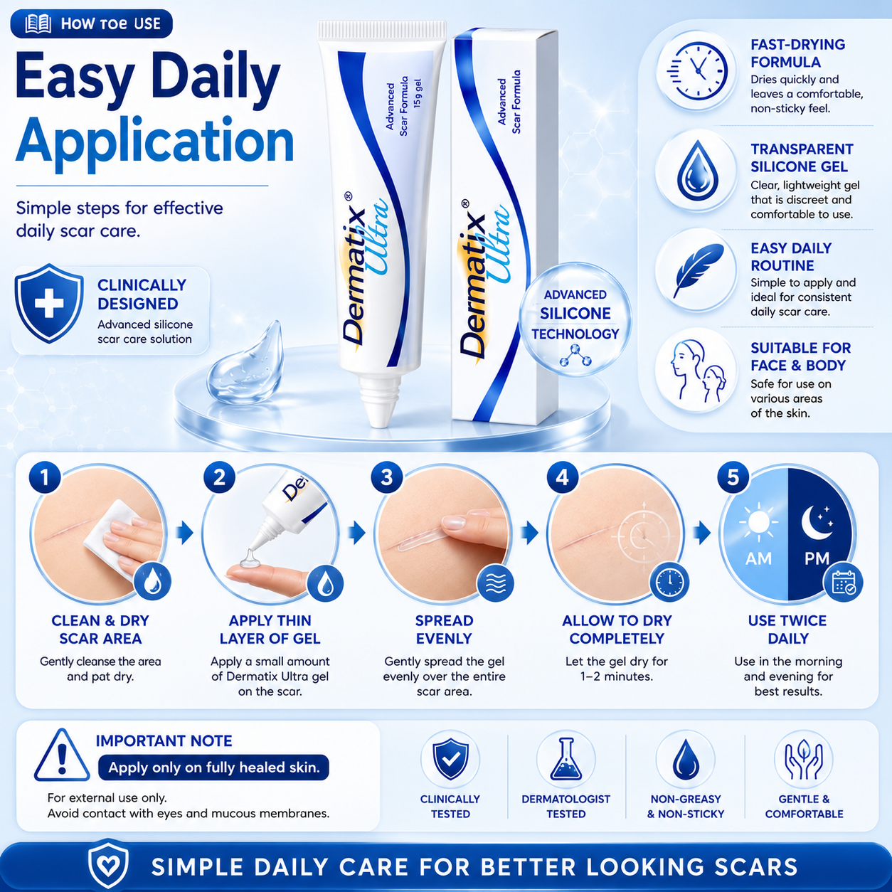 Dermatix Ultra Advanced Scar Formula Gel | Reduce Deep & Post-surgery Scars