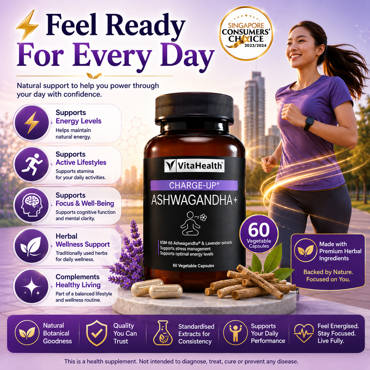 VitaHealth Charge-Up Ashwagandha+ 60s