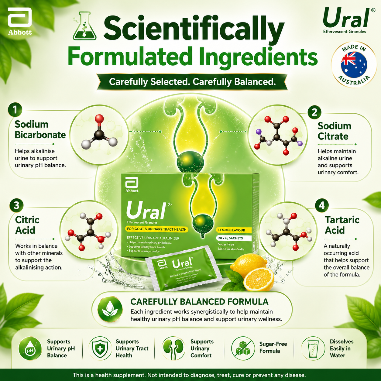 Ural Effervescent Granules (4g x 28 Sachets) Urinary Alkalinizer