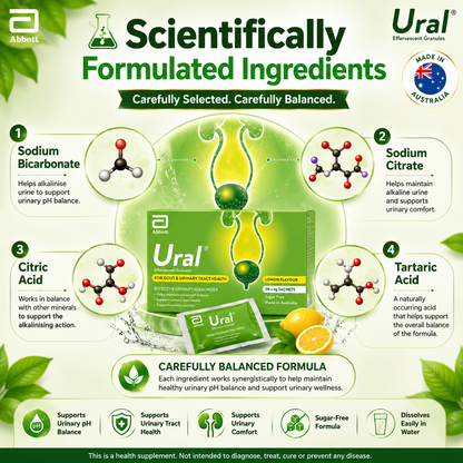 Ural Effervescent Granules (4g x 28 Sachets) Urinary Alkalinizer