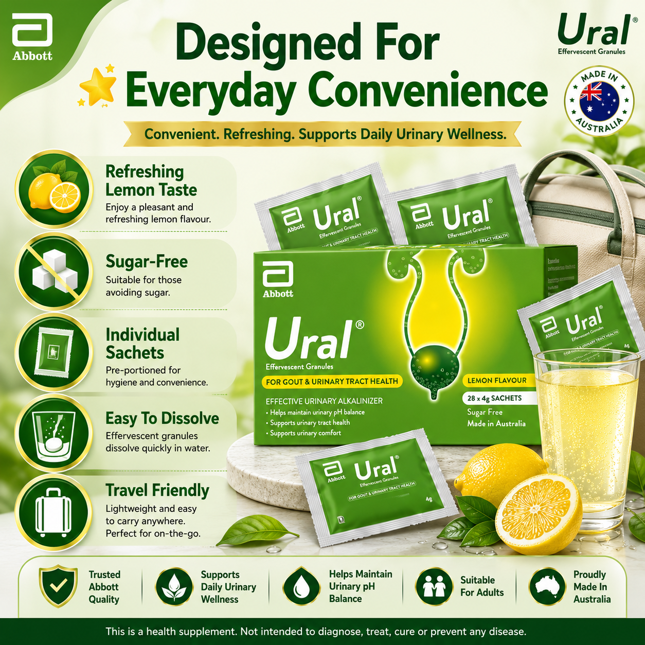 Ural Effervescent Granules (4g x 28 Sachets) Urinary Alkalinizer