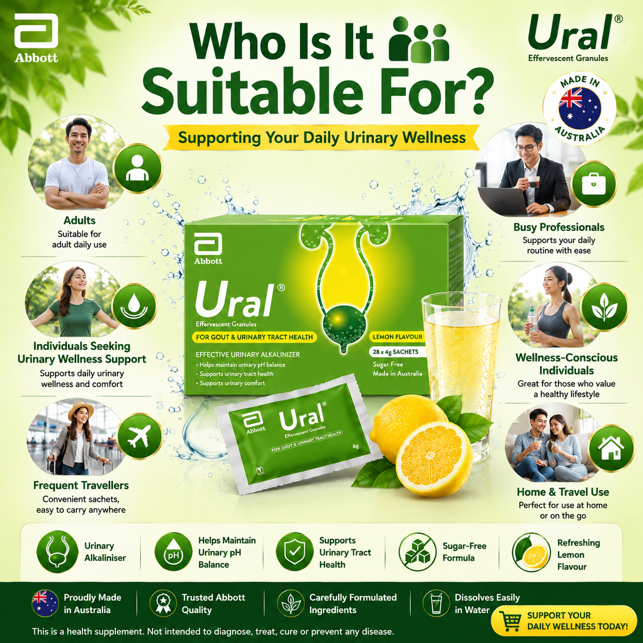 Ural Effervescent Granules (4g x 28 Sachets) Urinary Alkalinizer