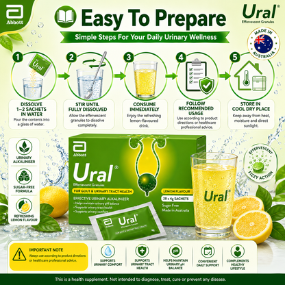 Ural Effervescent Granules (4g x 28 Sachets) Urinary Alkalinizer
