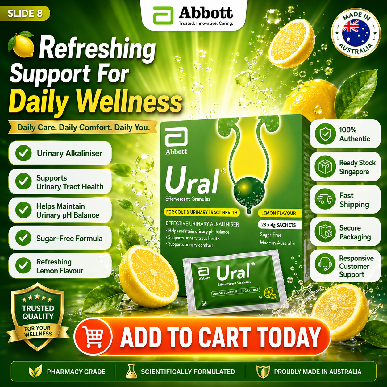 Ural Effervescent Granules (4g x 28 Sachets) Urinary Alkalinizer