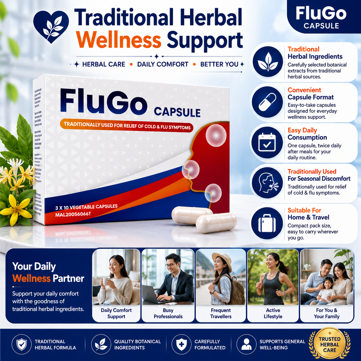 FluGo Capsules – Cold & Flu Support | 30s