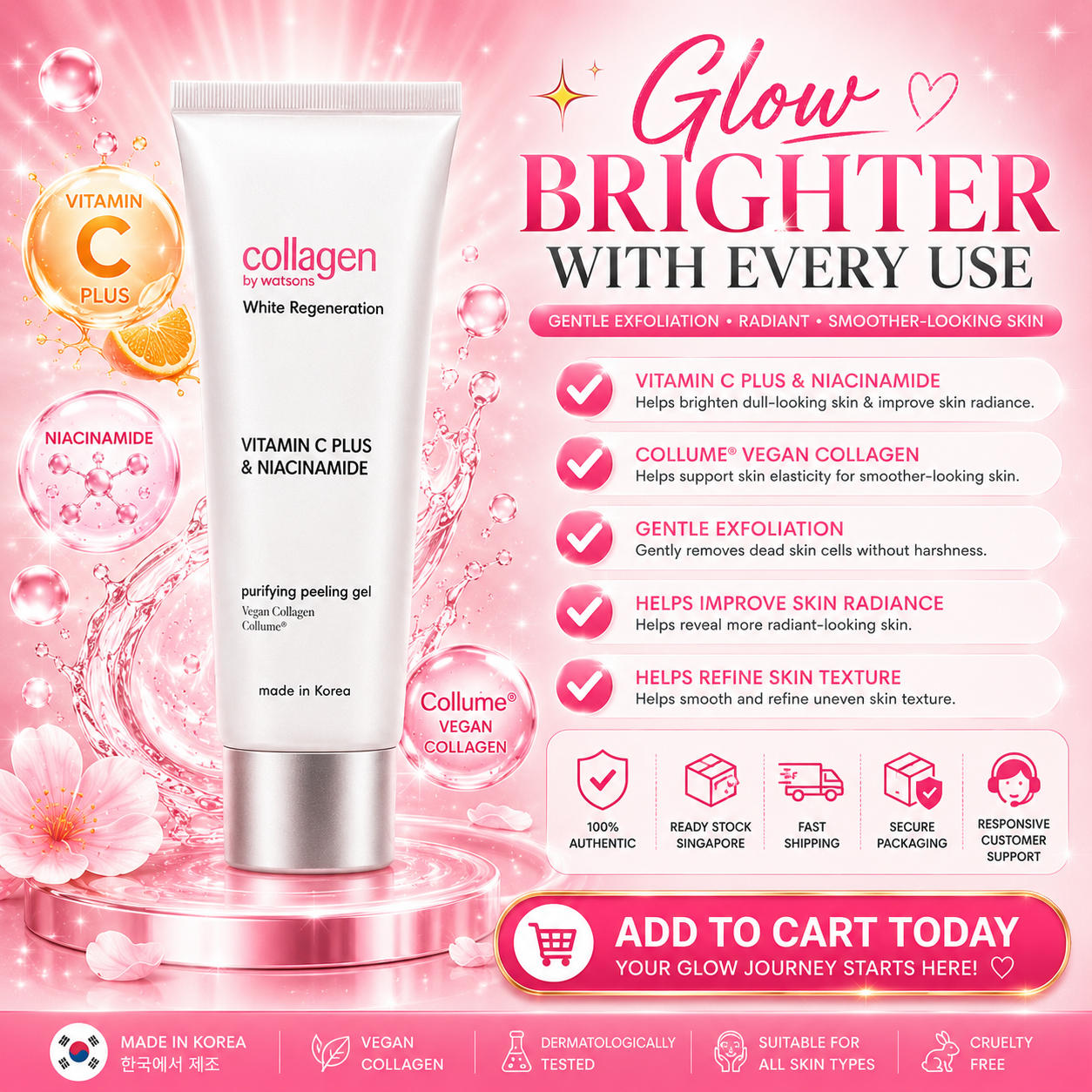 Purifying Peeling Gel Vitamin C + Niacinamide 100g – Brightening & Exfoliating