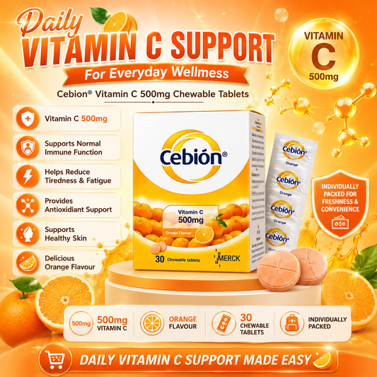 Cebion Vitamin C 500mg Chewable Tablets Orange 30s | Immune Support