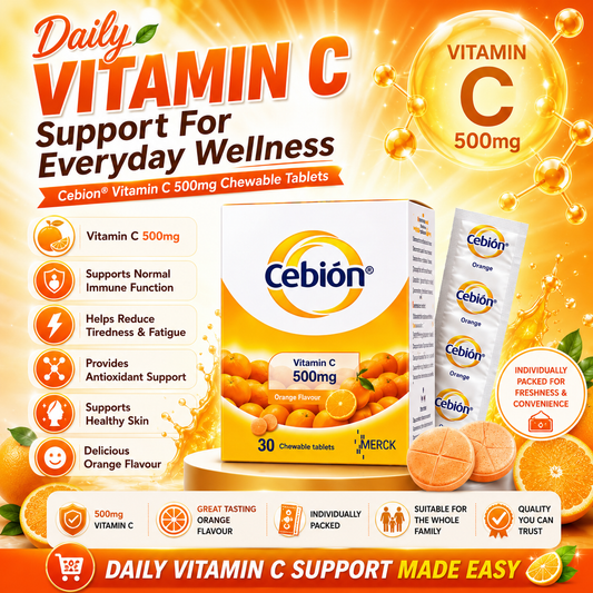 Cebion Vitamin C 500mg Chewable Tablets Orange 30s | Immune Support