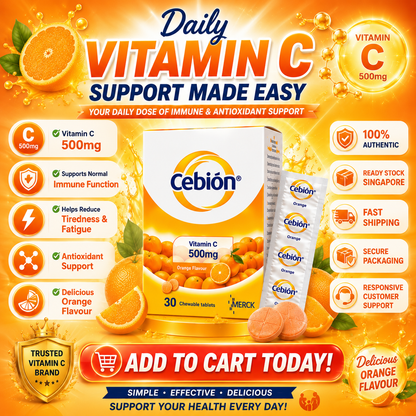Cebion Vitamin C 500mg Chewable Tablets Orange 30s | Immune Support