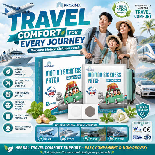 Motion Sickness Patch | Non-Drowsy Travel Relief | For Adults & Kids (12 pcs)