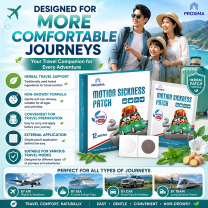 Motion Sickness Patch | Non-Drowsy Travel Relief | For Adults & Kids (12 pcs)