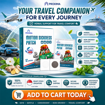 Motion Sickness Patch | Non-Drowsy Travel Relief | For Adults & Kids (12 pcs)