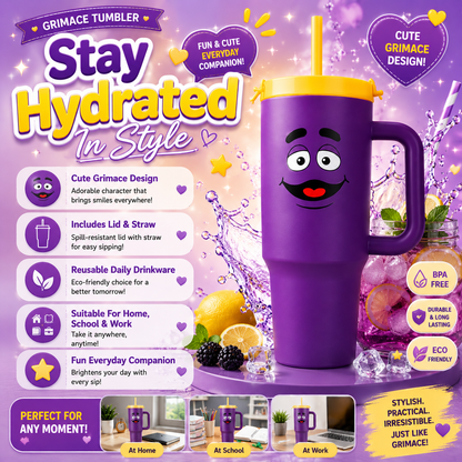 McDonald’s Grimace Exclusive Merch | Tumbler | Plush | Puffer Bag