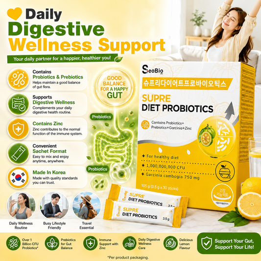 SeoBio Supre Diet Probiotics 30s | Probiotics + Prebiotics + Garcinia Cambogia + Zinc