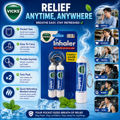 Vicks VapoRub 50g Value Pack | Vicks Inhaler Family Saver Pack | Cooling Menthol Comfort | Travel-Friendly