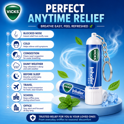 Vicks VapoRub 50g Value Pack | Vicks Inhaler Family Saver Pack | Cooling Menthol Comfort | Travel-Friendly
