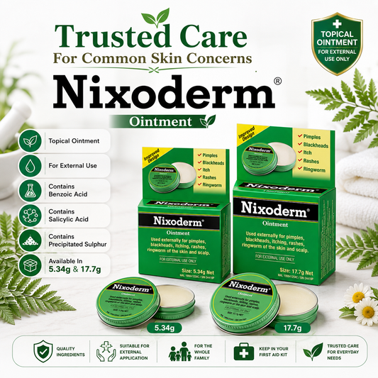 Nixoderm® Ointment | Topical Skin Ointment | For Pimples, Blackheads, Itching, Rashes & Ringworm | External Use