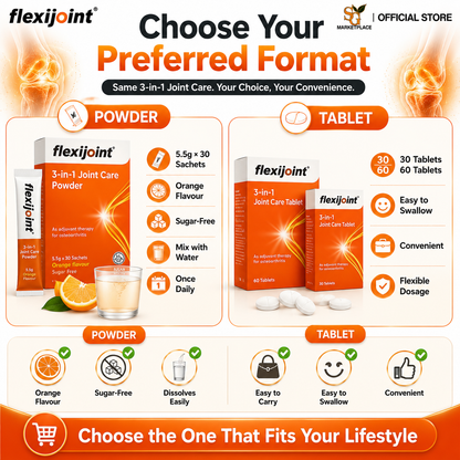 Flexijoint 3-in-1 Joint Care Powder / Tablets | Glucosamine + Chondroitin + MSM