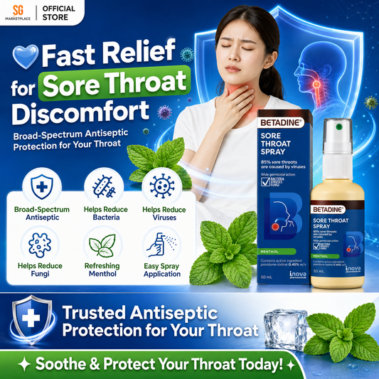 BETADINE® Sore Throat Spray 50mL | Kills Germs, Relieves Sore Throat Fast