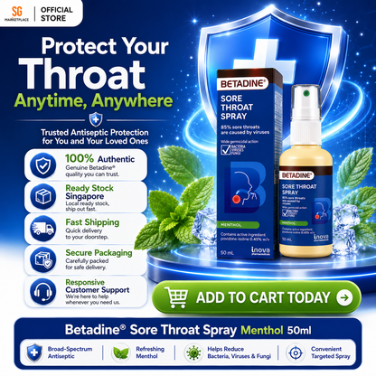 BETADINE® Sore Throat Spray 50mL | Kills Germs, Relieves Sore Throat Fast