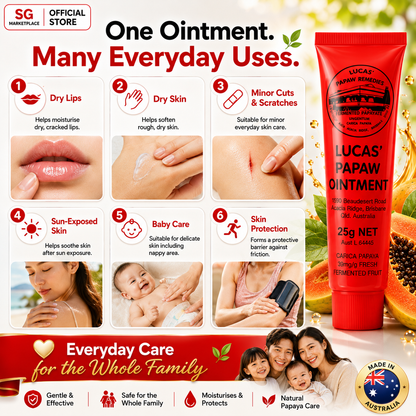 Lucas’ Papaw Ointment 25g | Multi-Purpose Skin Care Balm | Moisturises Dry & Chapped Skin | Australian Papaya Formula