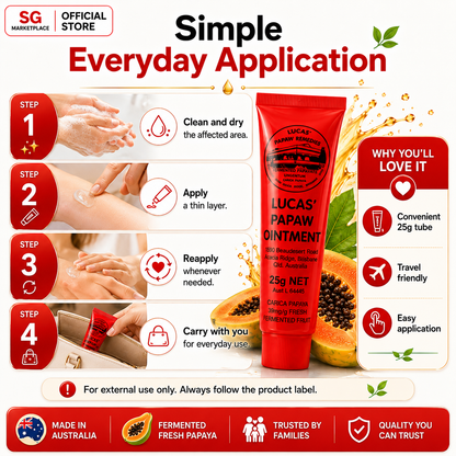 Lucas’ Papaw Ointment 25g | Multi-Purpose Skin Care Balm | Moisturises Dry & Chapped Skin | Australian Papaya Formula