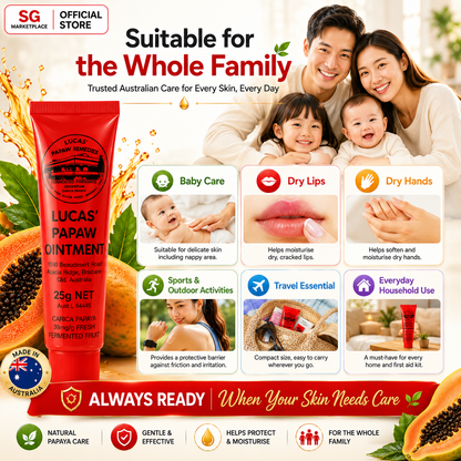 Lucas’ Papaw Ointment 25g | Multi-Purpose Skin Care Balm | Moisturises Dry & Chapped Skin | Australian Papaya Formula