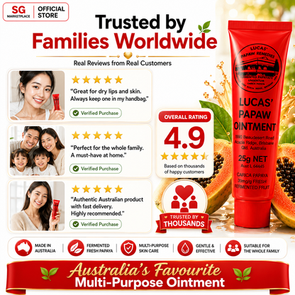 Lucas’ Papaw Ointment 25g | Multi-Purpose Skin Care Balm | Moisturises Dry & Chapped Skin | Australian Papaya Formula