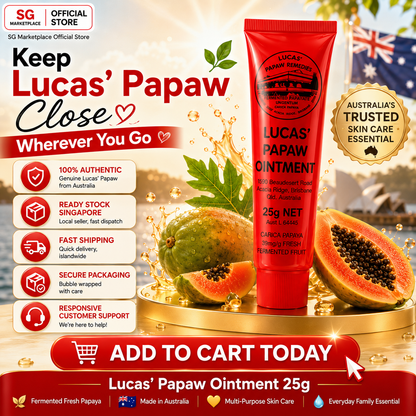Lucas’ Papaw Ointment 25g | Multi-Purpose Skin Care Balm | Moisturises Dry & Chapped Skin | Australian Papaya Formula