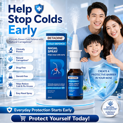 BETADINE Cold Defence Nasal Spray 20ml | Natural Carragelose® | Drug-Free | Steroid-Free
