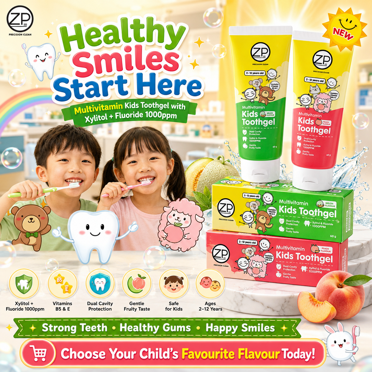 ZP Precision Clean Multivitamin Kids Toothgel (60g)