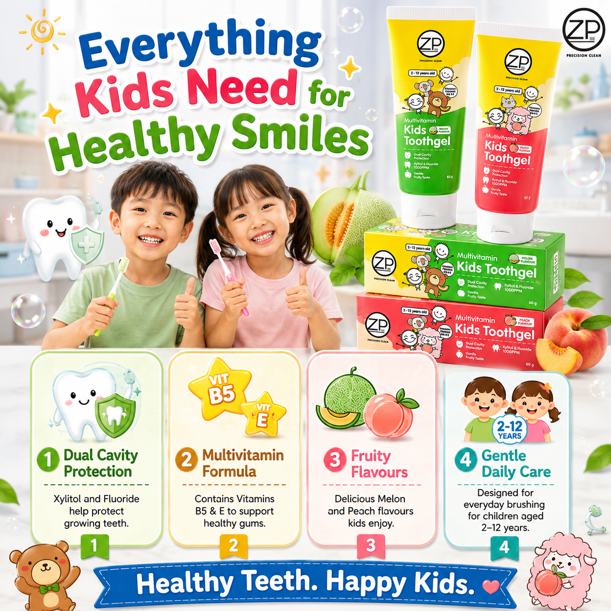 ZP Precision Clean Multivitamin Kids Toothgel (60g)