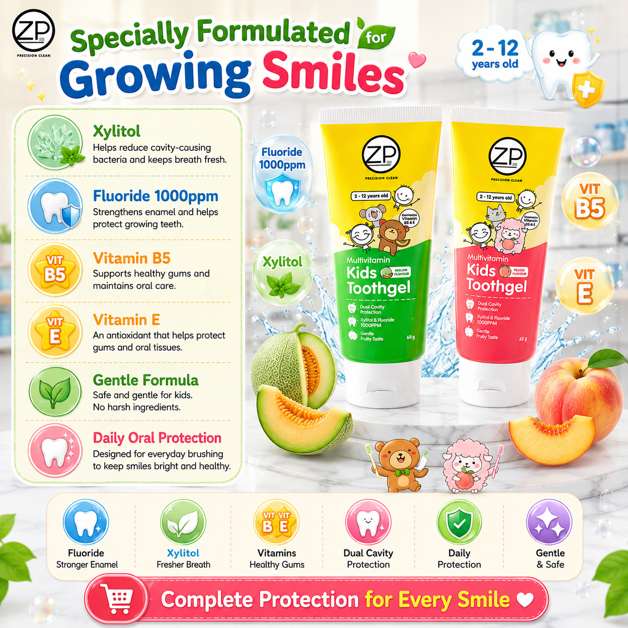 ZP Precision Clean Multivitamin Kids Toothgel (60g)