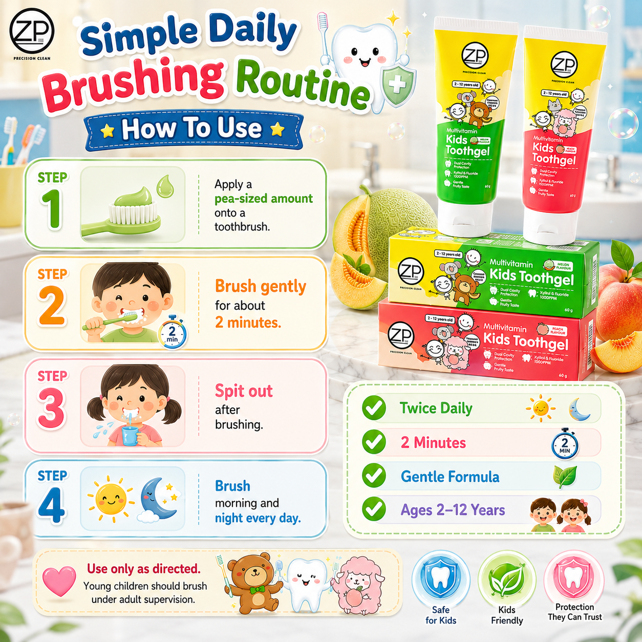 ZP Precision Clean Multivitamin Kids Toothgel (60g)