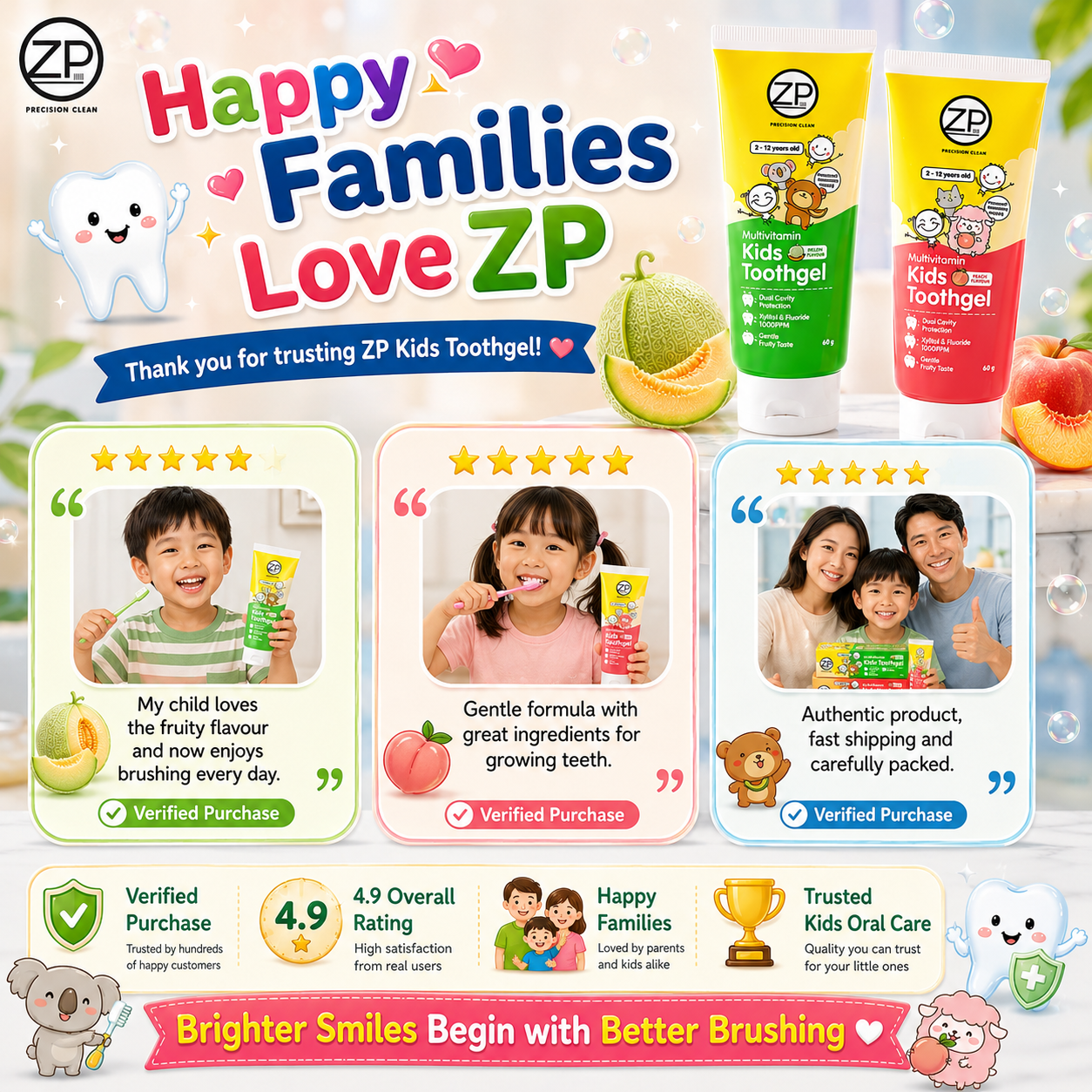 ZP Precision Clean Multivitamin Kids Toothgel (60g)