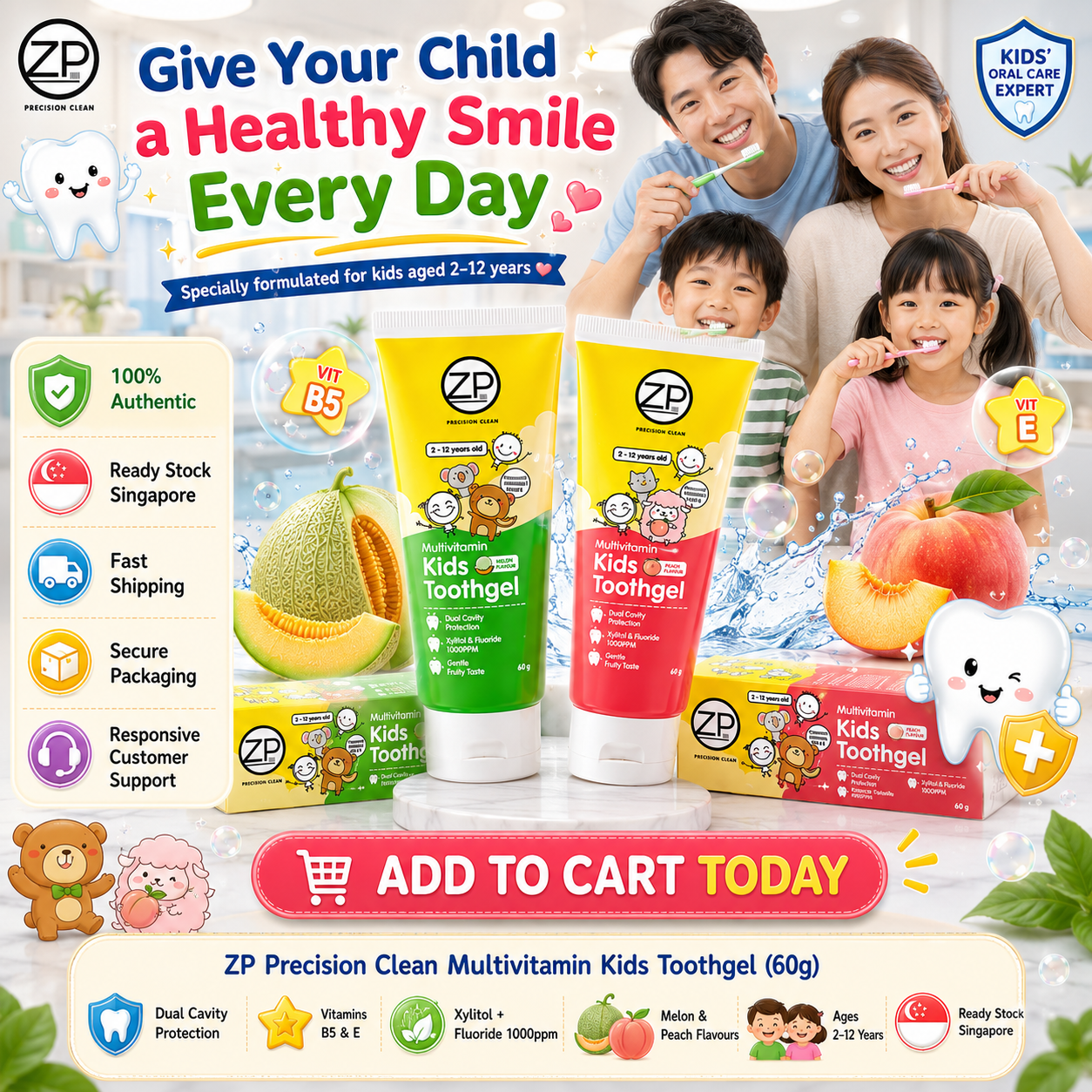 ZP Precision Clean Multivitamin Kids Toothgel (60g)
