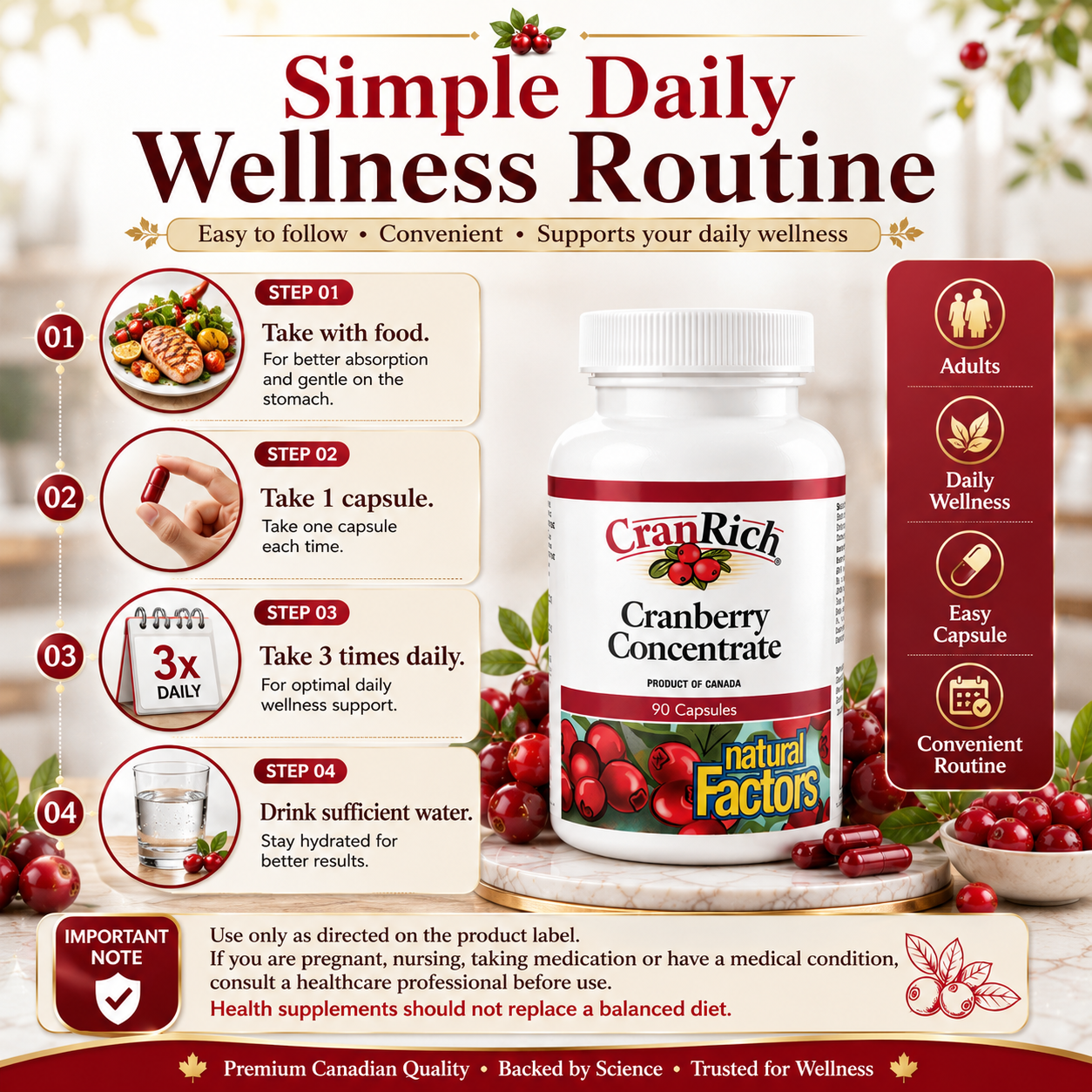 Natural Factors CranRich Cranberry Concentrate Capsule 90’s