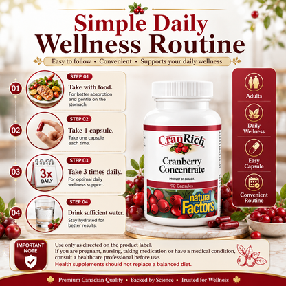 Natural Factors CranRich Cranberry Concentrate Capsule 90’s