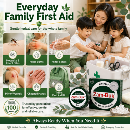 Zam-Buk® Medicated Ointment | Herbal Balm for Temporary Relief of Minor Burns, Insect Bites, Bruises & Chapped Hands | 25g